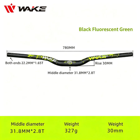 WAKE 30mm Riser Mountain Bike Handlebar 31.8mm*720/780mm Bicycle Handlebar Aluminum Alloy Bicycle Riser Bar Cycling Handle Bar by InterCyprus Trading Ltd