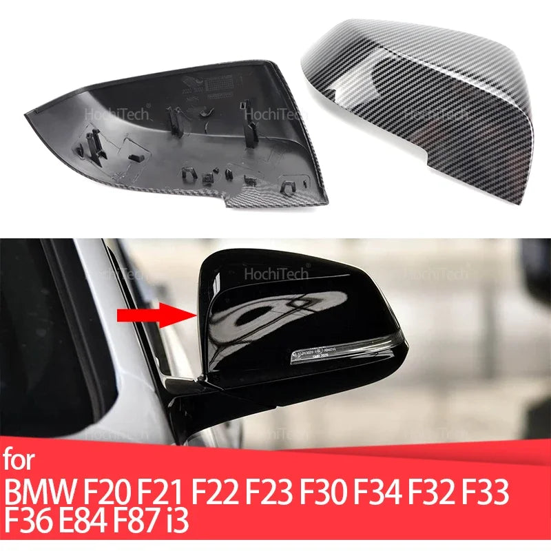 Šoninių veidrodžių dangteliai ryškiai juodi BMW F20 F21 F22 F23 F30