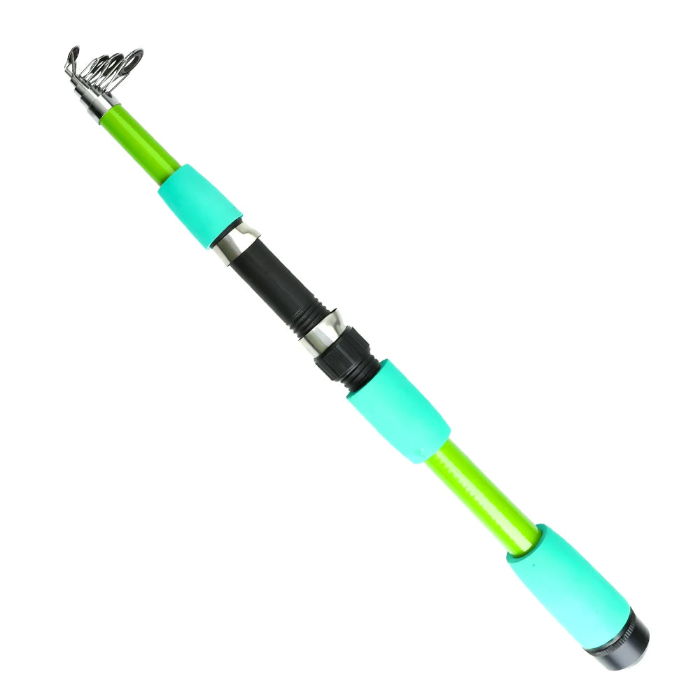FISH KING Telescopic Fishing Rod Reel Combo - Carbon Fiber, Portable Kit green-Just the rod / 2.1m