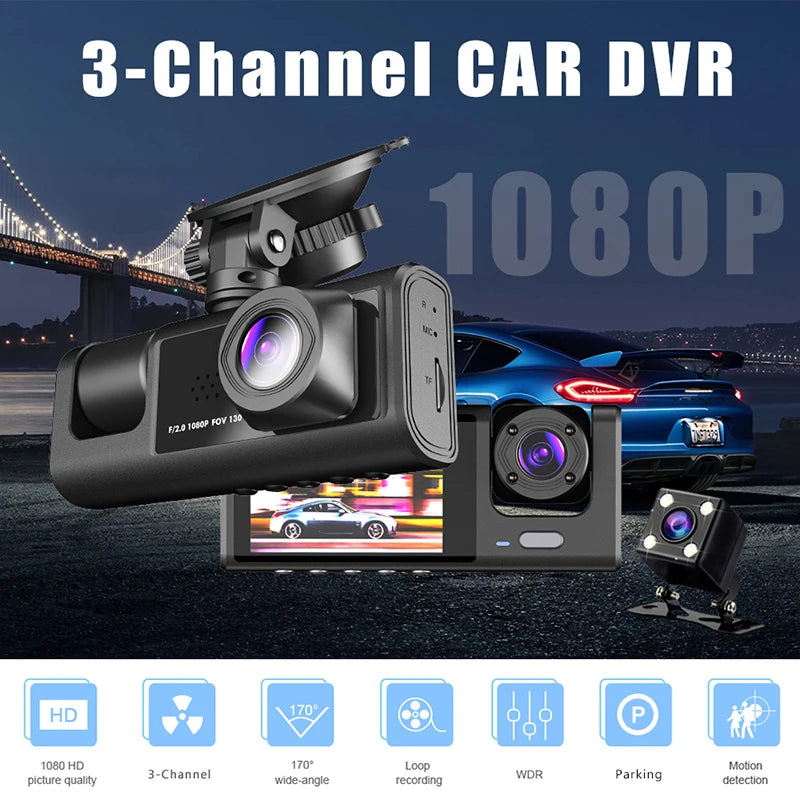 2/3 Channel Dash Cam with 1080P Cameras