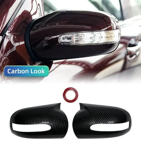 Carbon Black Side Rearview Mirror Cover Caps For Mercedes-Benz E,C-Class W211 W203 2001-2007 Mirror Shell LHD by InterCyprus Trading Ltd