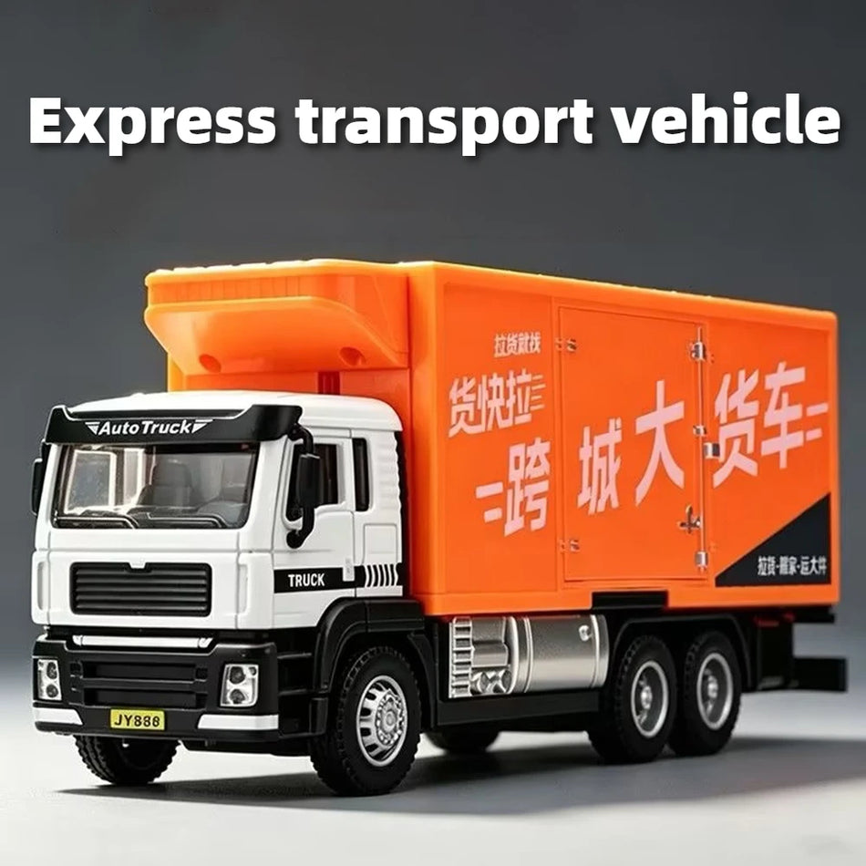 Model de mașină de transport Express Diecast la scară 1:50 cu sunet, scară retractabilă