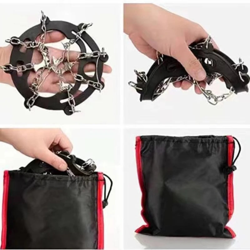 DKSTINYE Outdoor Winter Crampons - Anti-Slip Snow Spikes for Hiking and Climbing