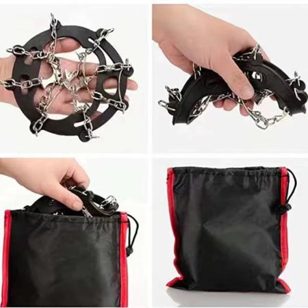 DKSTINYE Outdoor Winter Crampons - Anti-Slip Snow Spikes for Hiking and Climbing