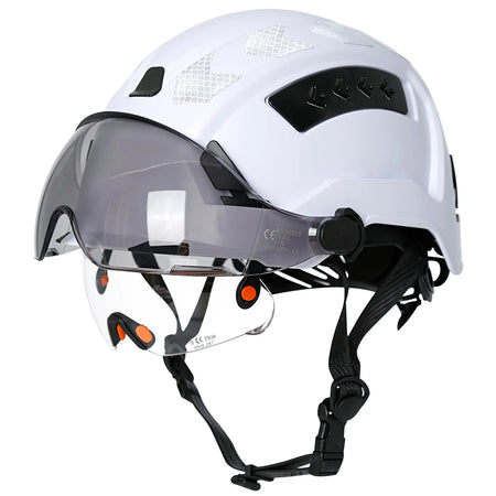 Aolamegs L8AQM0000 Safety Helmet &ndash; Double Goggles Included White