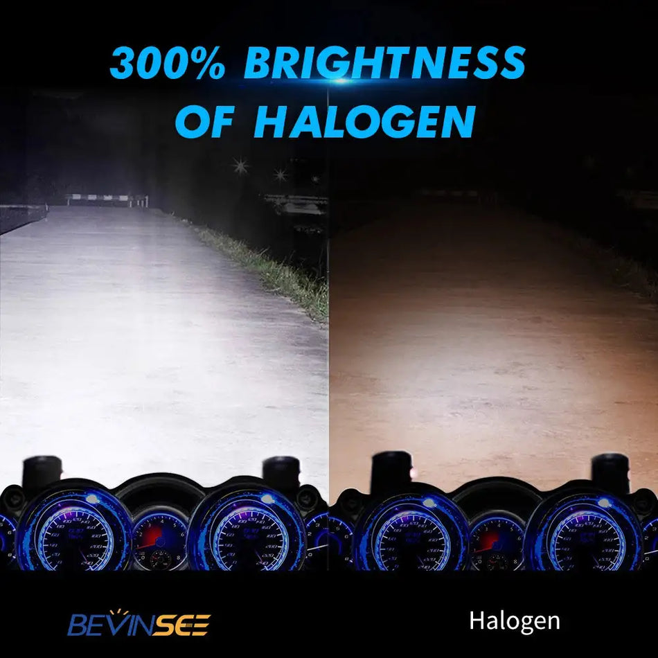 Bevinsee 2x H7 LED Koplampen Voor Motorfiets 6000K 12V