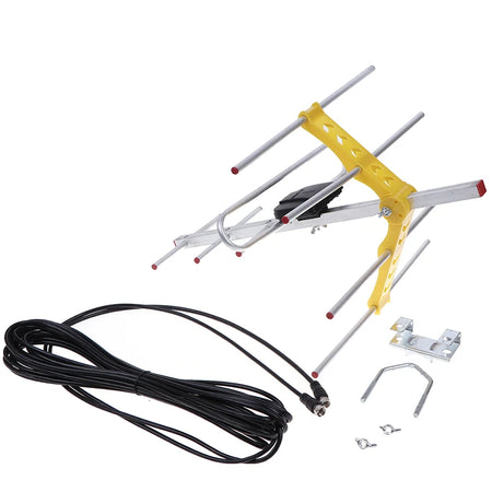 Outdoor 100 Mile Amplified 8 Yagi Antenna - HDTV 10dB Boost