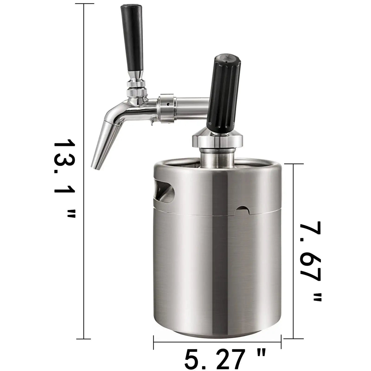 2L Stainless Steel Cold Brew Coffee Maker Faucet Silver / GERMANY