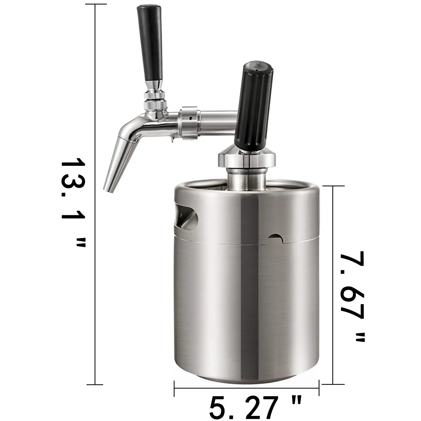 2L Stainless Steel Cold Brew Coffee Maker Faucet Silver / GERMANY