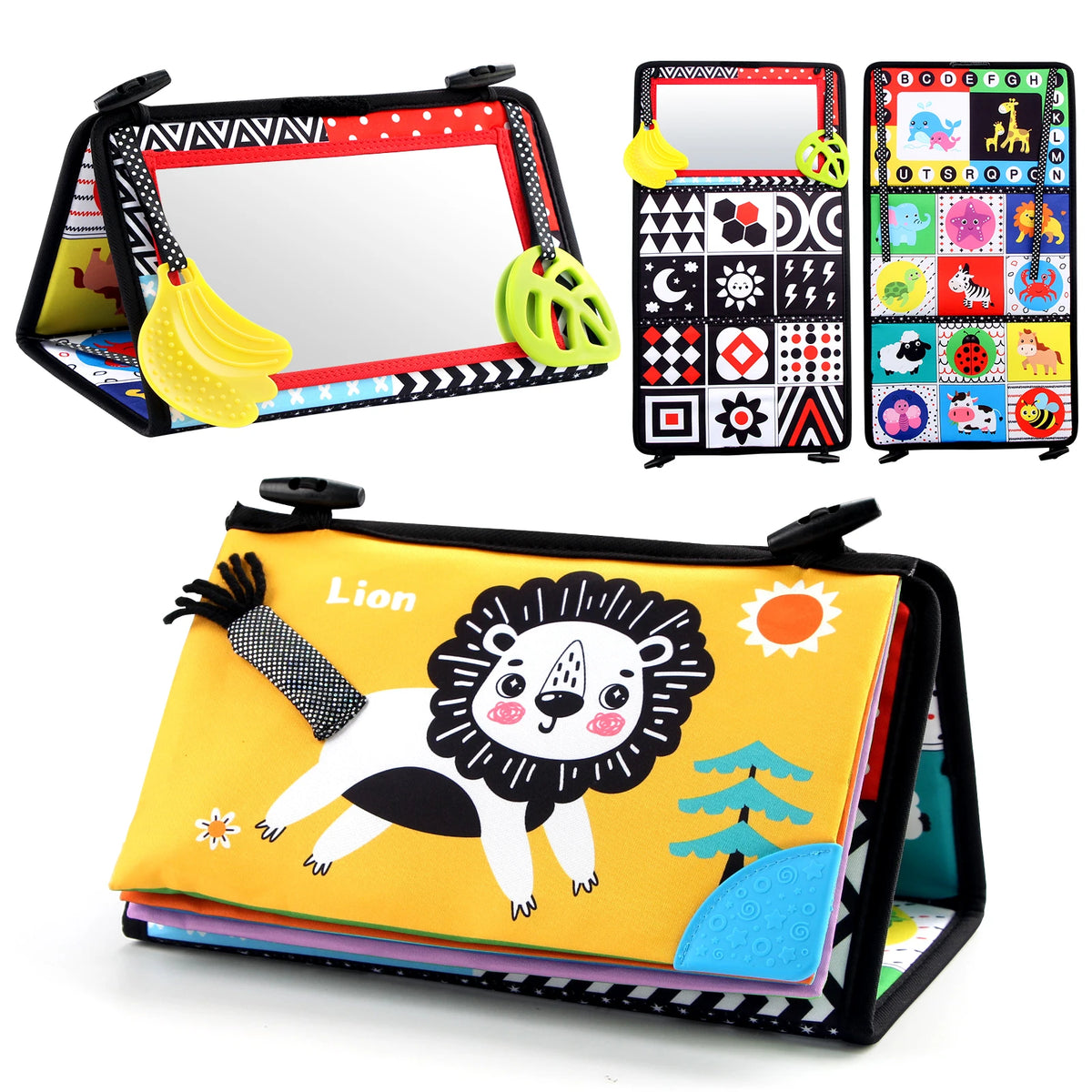 Coolplay Baby Floor Mirror &ndash; Engaging Tummy Time Sensory Development Black and white