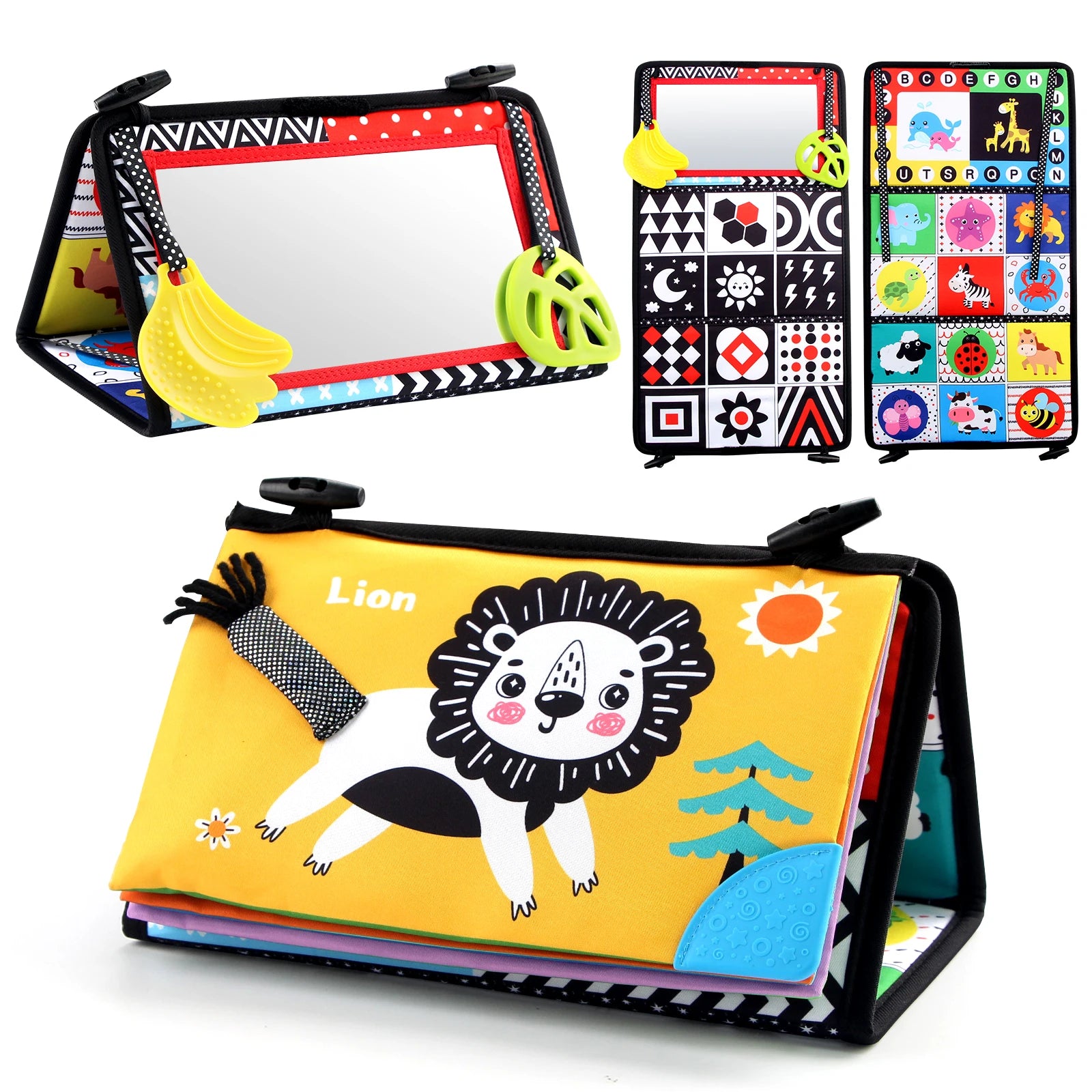 Coolplay Baby Floor Mirror &ndash; Engaging Tummy Time Sensory Development Black and white