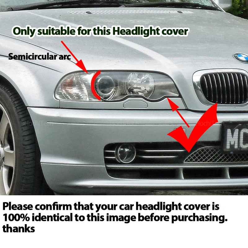 Permatomi priekinio žibinto objektyvo dangteliai BMW E46 kupė M3