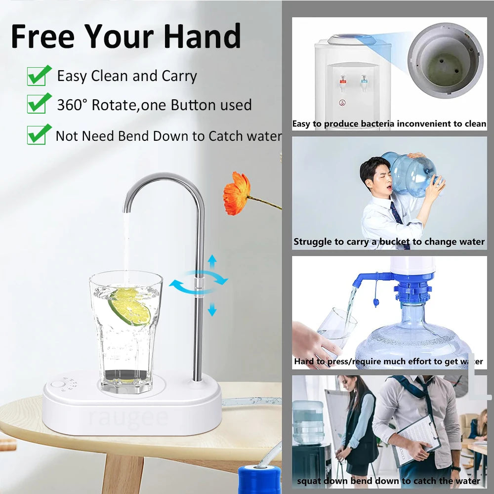 Electric Water Gallon Bottle Pump &ndash; Smart Desktop Dispenser