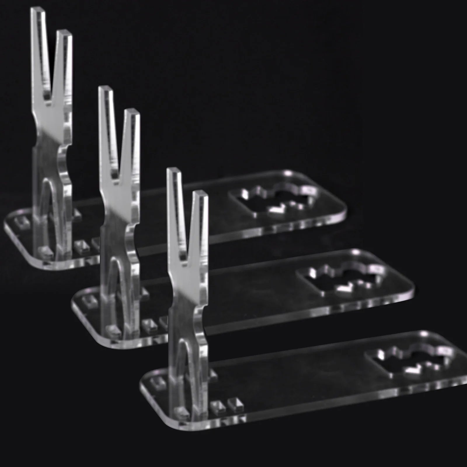Acrylic Clear Pistol Rack &ndash; Adjustable Short Gun Model 3 Set
