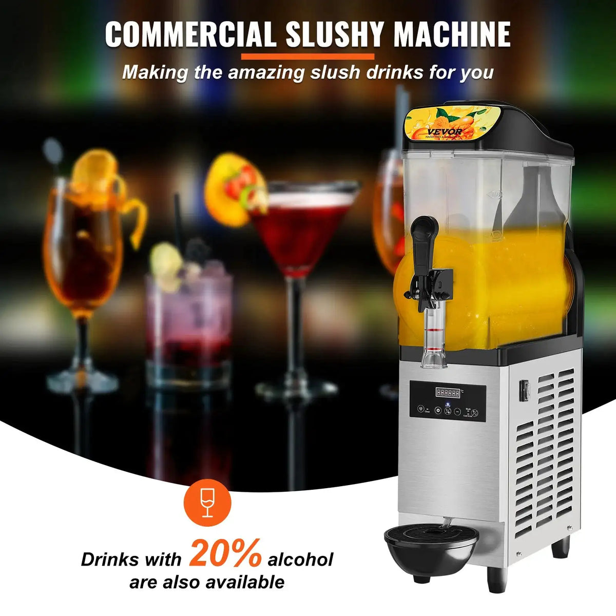 12L Slush Granita Machine Stainless Steel Pro