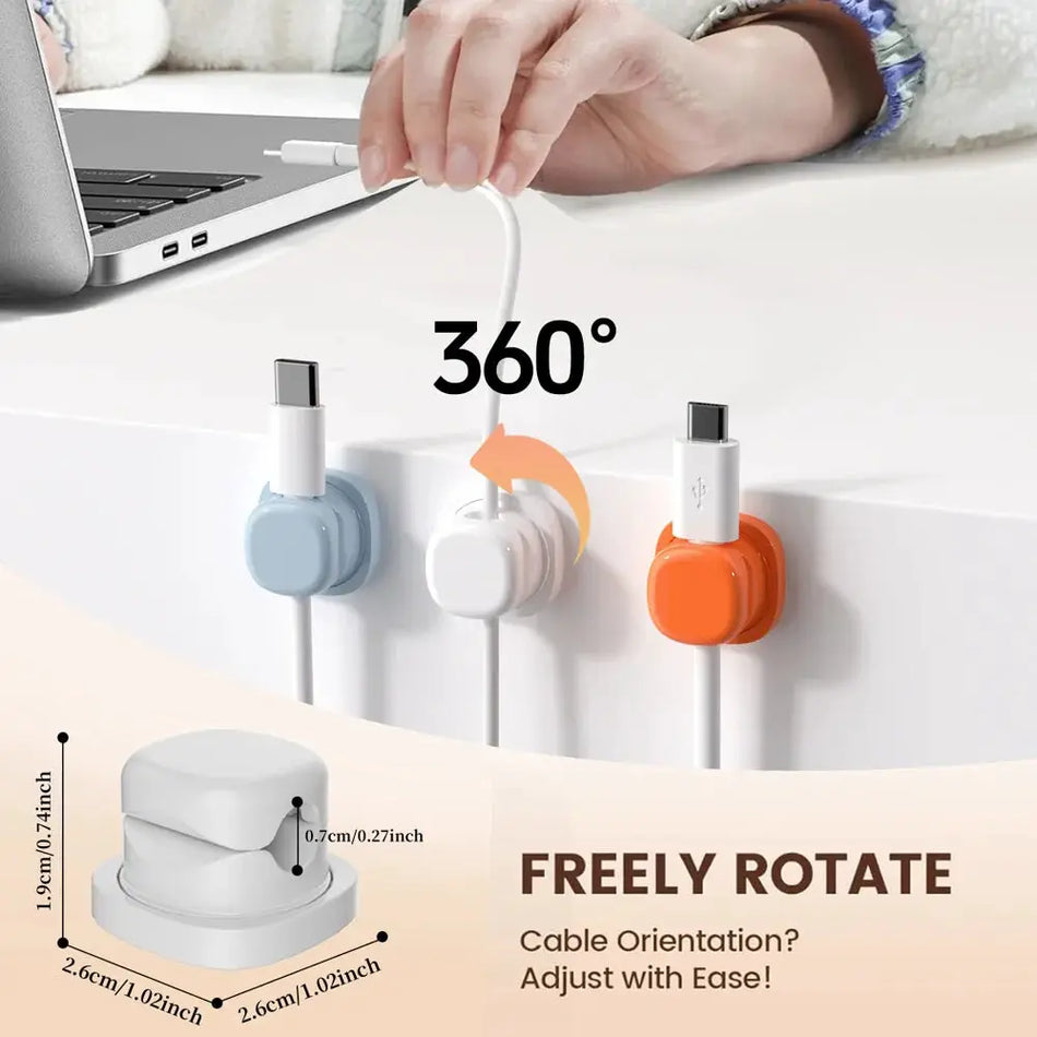 6-Piece Household Cable Clamp Kit with Rotatable Base and Anti-Slip Design, Suitable for Home and Car Work Desk with Mobile by InterCyprus Trading Ltd