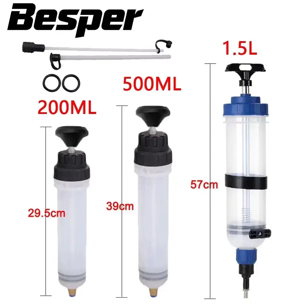 Car Engine Oil Fluid Pump Efficient Vacuum Manual Inhalation Syringe Style Engine Cooolant Transfer Translucent 500cc/1500cc by InterCyprus Trading Ltd