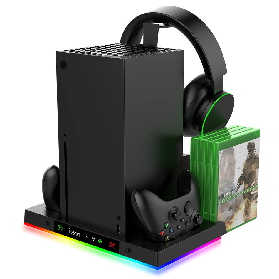 Cooling Fan &amp; Charging Station for Xbox Series X &ndash; Optimize Performance with RGB Lighting