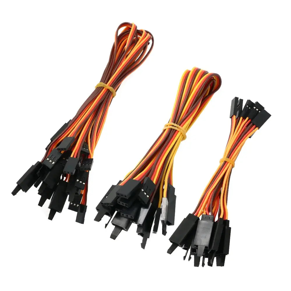 10Pcs 100 /150 / 200 / 300 / 500 / 1000mm Anti-loose 60 Core Servo Extension Lead Wire Cable For RC Futaba JR Male to Female by InterCyprus Trading Ltd