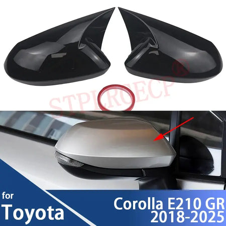 For Toyota Corolla E210 GR 2018-2023 2024 2025 Rearview Side Wing Mirror Cover Cap Glossy Black Add-on M Style Shell by InterCyprus Trading Ltd