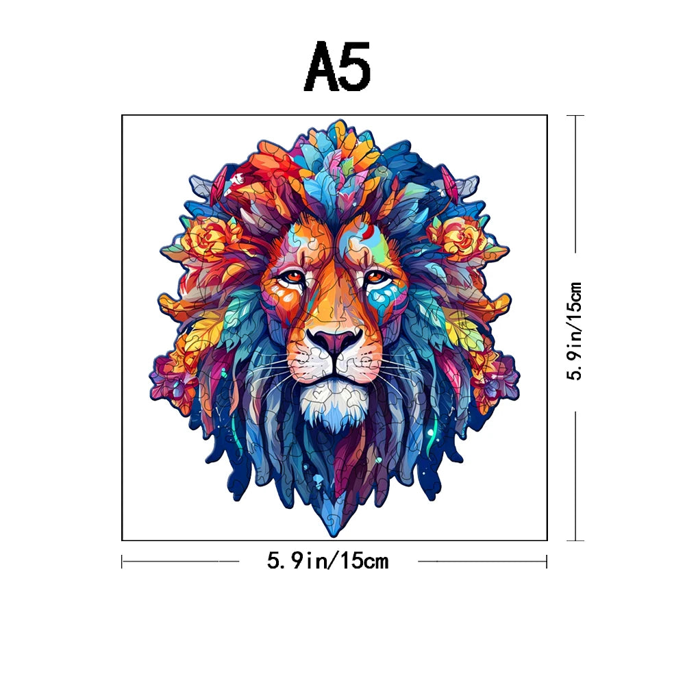 Wooden Jigsaw Puzzle - Colored Cat &amp; Peacock Design - Creative Intelligence Toy for Adults and Kids 14+ ZH140-A5