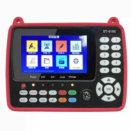 ST-5150 4.3in DVB-S2/T2/C COMBO HD Satellite TV Signal Finder Digital Handheld Signal Meter Satellite Finder H.265 HEVC MPEG-4 TW version
