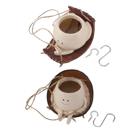 Swing Face Planter Pot &ndash; Weatherproof Indoor Decor Fun