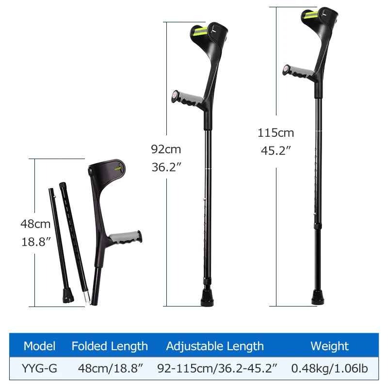 Lefeke Adult Forearm Crutches &ndash; Foldable and Lightweight Design
