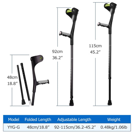 Lefeke Adult Forearm Crutches &ndash; Foldable and Lightweight Design