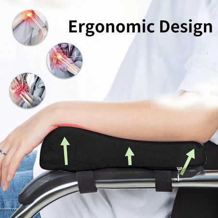 1Pair Office Chair Arm Pads &ndash; Premium Memory Foam with Cooling Gel Top