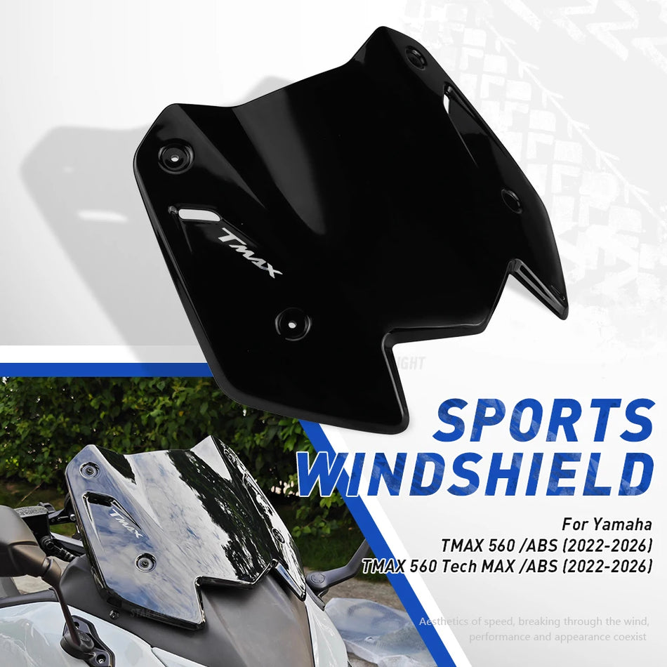 Defletor de Para-brisas Yamaha TMAX 560 para Tech Max 2022-2026 Feito de PC, Escudo Transparente para Clima para Touring