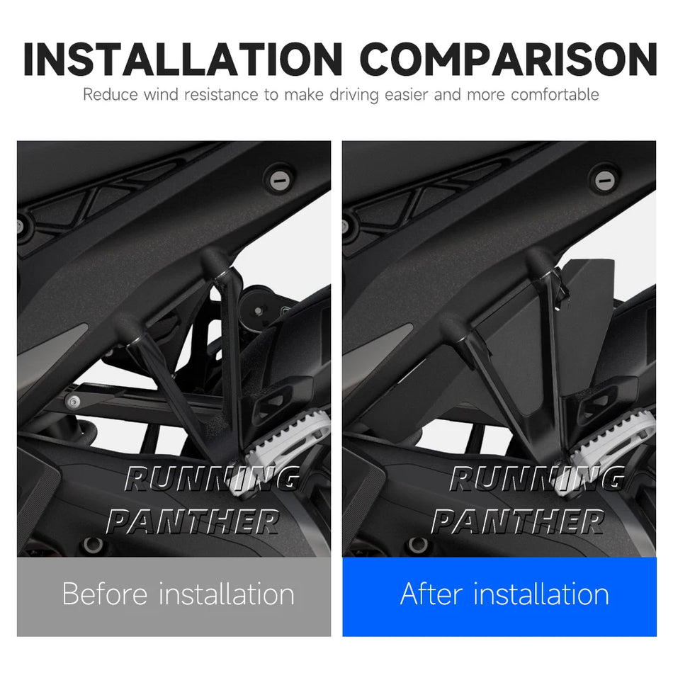 Metāla šļakatu sargi BMW R1300GS melnā krāsā, komplekts pāris