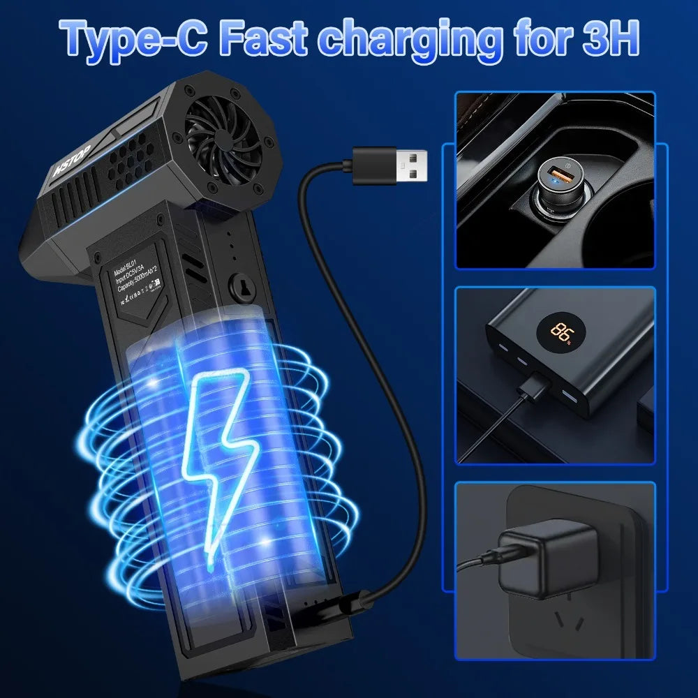 Handheld Mini Blower Fan 180000RPM &ndash; Rechargeable 5000mAh