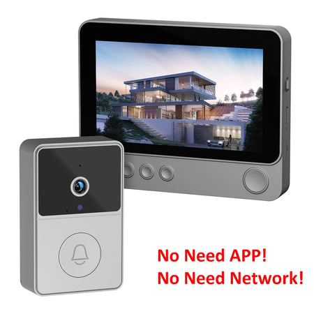 Doorbell Intercom Camera Wireless 4.3in IPS &ndash; Two Way Audio Doorbell 128G