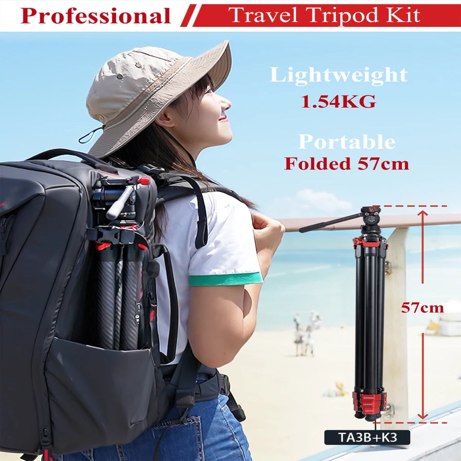 TA3B Gazelle &ndash; Lightweight Travel Tripod With Fluid Head