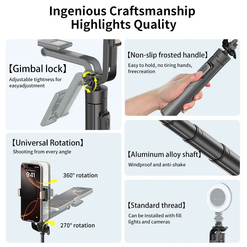 CrownQu T1 &ndash; 360 Degree Rotation With Detachable Bluetooth Remote