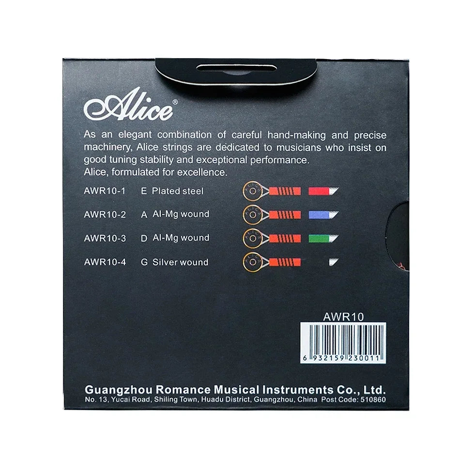 Alice Violin Strings AWR10 &ndash; Medium Tension Silver Winding