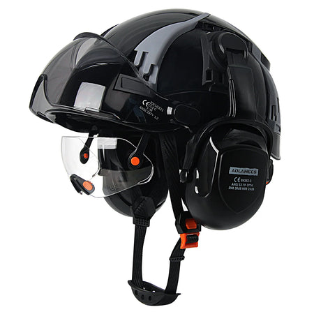 AQM0257 CE Safety Cap with Vent Visor Goggles &ndash; Light Black Set A