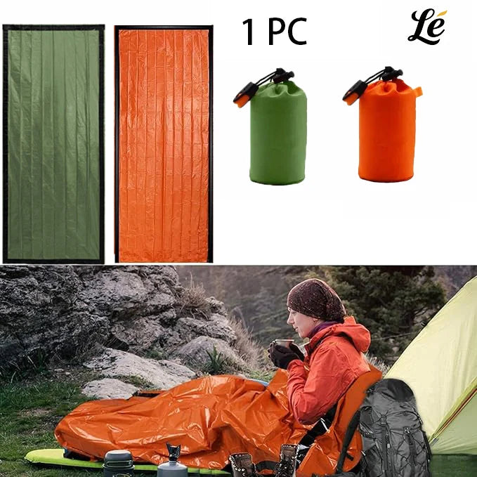 1 PC Emergency Survival Sleeping Bag - Waterproof Lightweight Portable Thermal Sack For Camping Hiking Outdoor Adventures