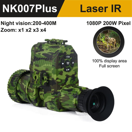 Megaorei Digital Night Vision Scope Monocular 200-400M Travel Infrared Camera Support Photo Video Recording Multiple Language NK007Plus Laser IR C