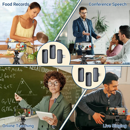 Basix Wireless Lavalier Microphone with Charging Case for Outdoor Interviews