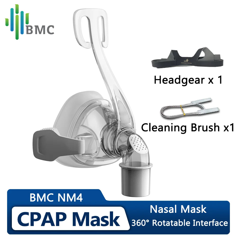 BMC NM4 CPAP Nasal Mask &ndash; Includes Headgear Cleaning Brush