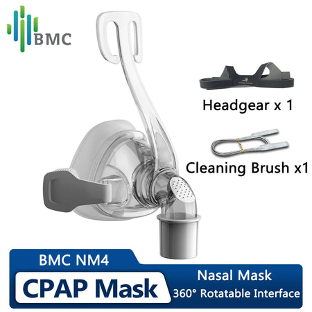 BMC NM4 CPAP Nasal Mask &ndash; Includes Headgear Cleaning Brush
