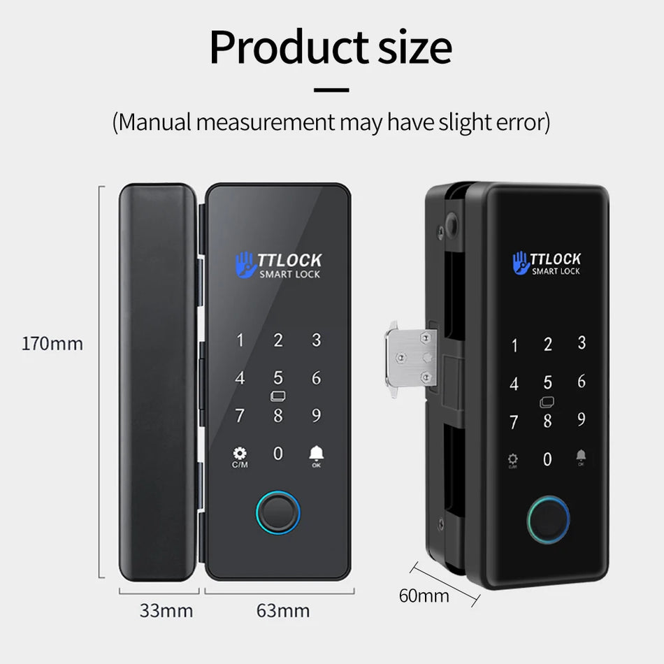 K190SJ-TTO TTLOCK APP Glass Door Lock &ndash; Biometric Access
