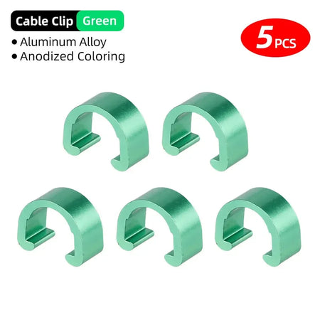 Road MTB Bicycle Cable Clamps &ndash; Durable Aluminum Alloy with Adhesive Base Green 5pcs / CHINA
