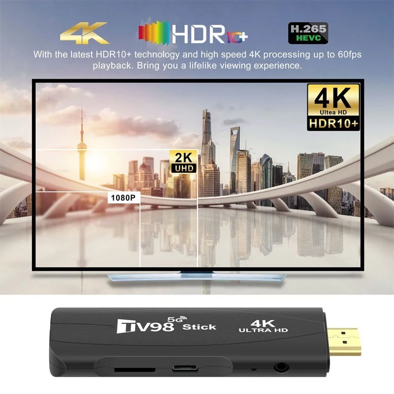 TV98 TV Stick &ndash; Android 12.1 4K Dual WiFi Media Player