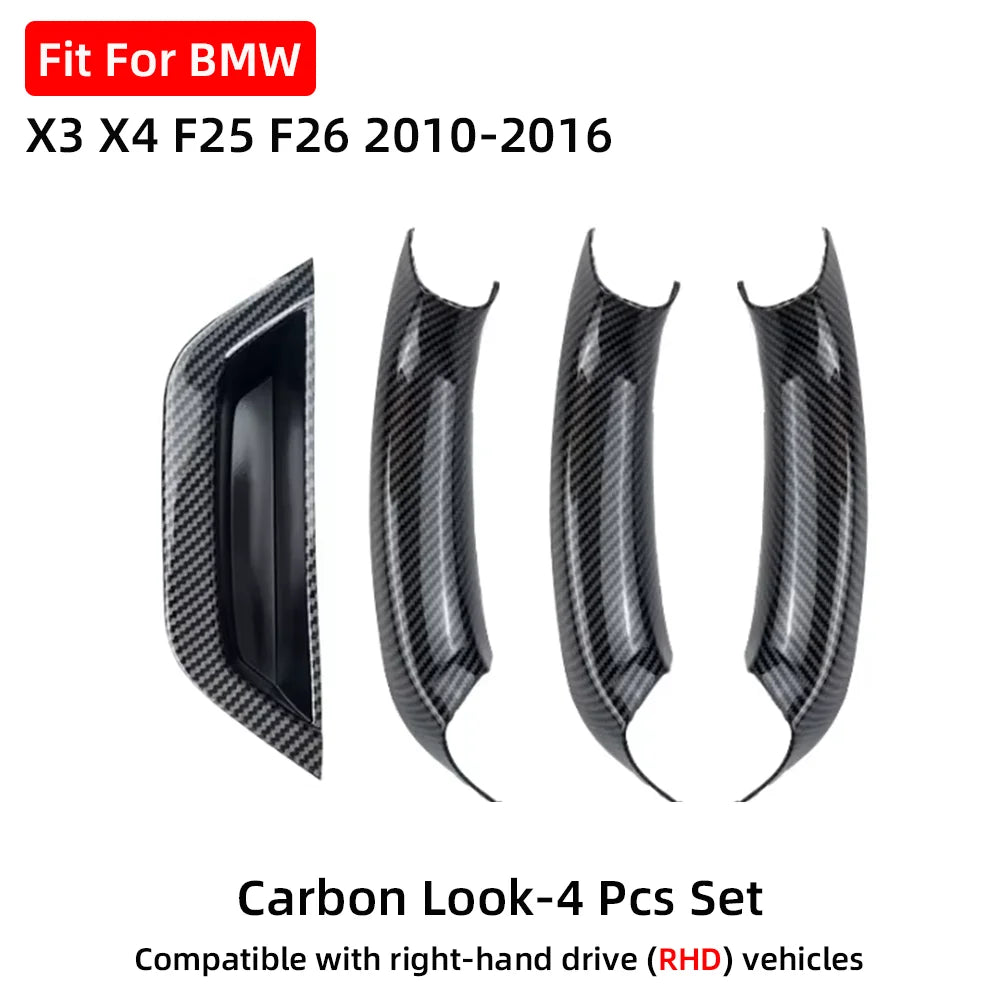 For BMW X3 X4 F25 F26 2010 2011 2012 2013 2014 2015 2016 LHD RHD Car Interior Door Handle Panel Pull Cover Black Beige Carbon by InterCyprus Trading Ltd