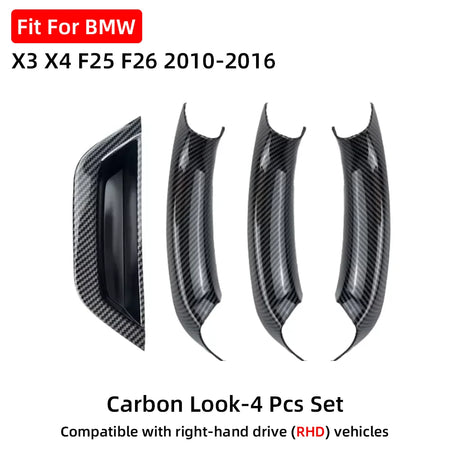 For BMW X3 X4 F25 F26 2010 2011 2012 2013 2014 2015 2016 LHD RHD Car Interior Door Handle Panel Pull Cover Black Beige Carbon by InterCyprus Trading Ltd
