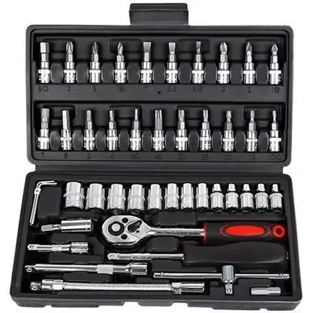 46-Piece Auto Repair Tool Set Socket Wrench Kit &ndash; All-In-One