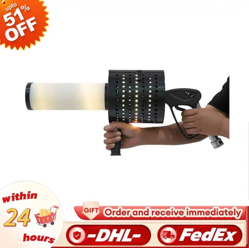 Máquina Manual de Confetes de CO2 LED 20W com Bateria de 2200mAh Iluminação Portátil para Palco para Praças Públicas Pistas de Gelo Festas